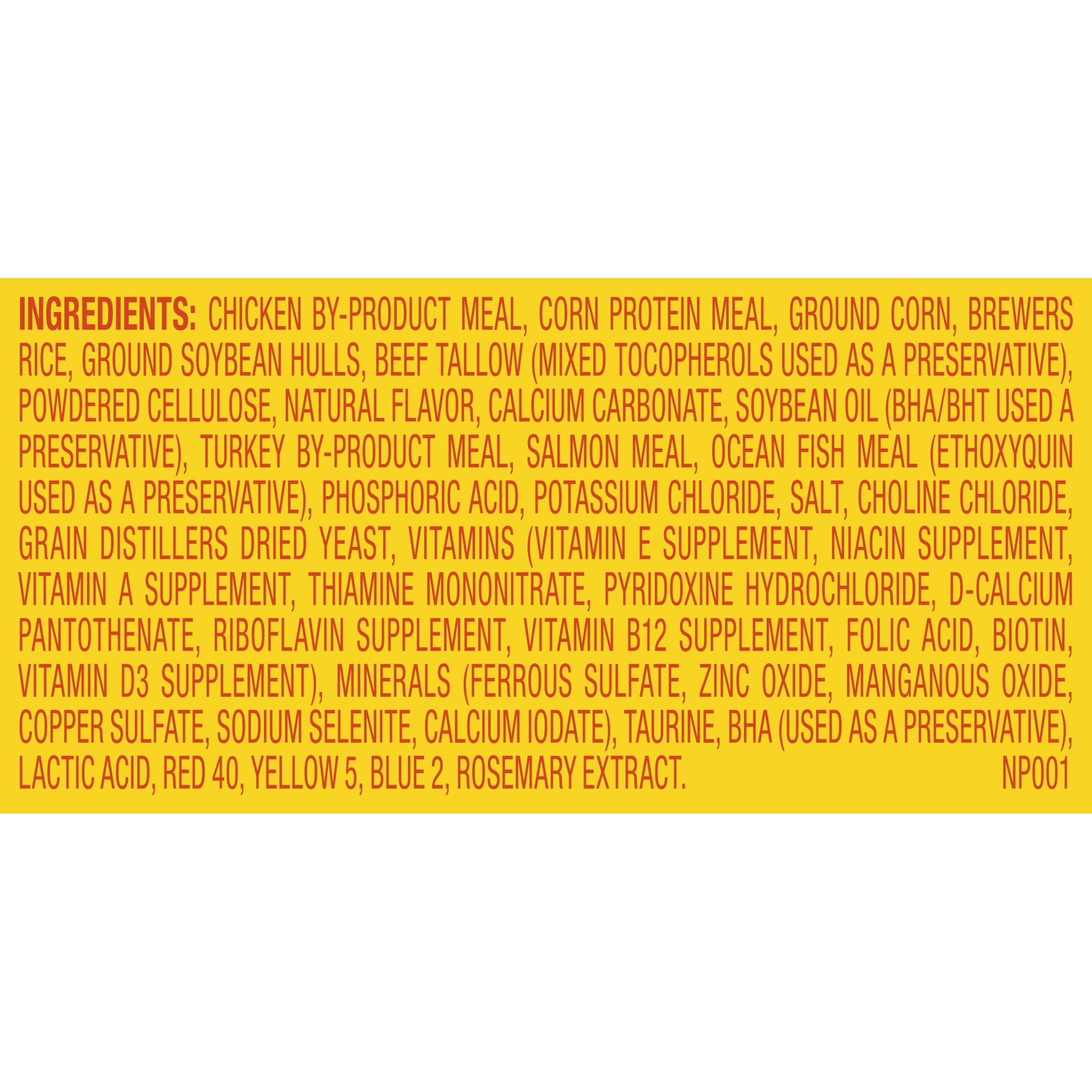 Meow Mix Hairball Control, croquettes saveurs poulet/dinde/saumon, plaisir gustatif