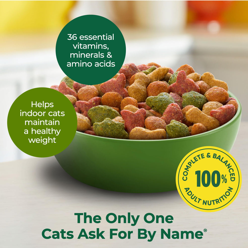 Meow Mix Indoor Health, poulet-dinde-saumon – variété gourmande pour chats adultes.