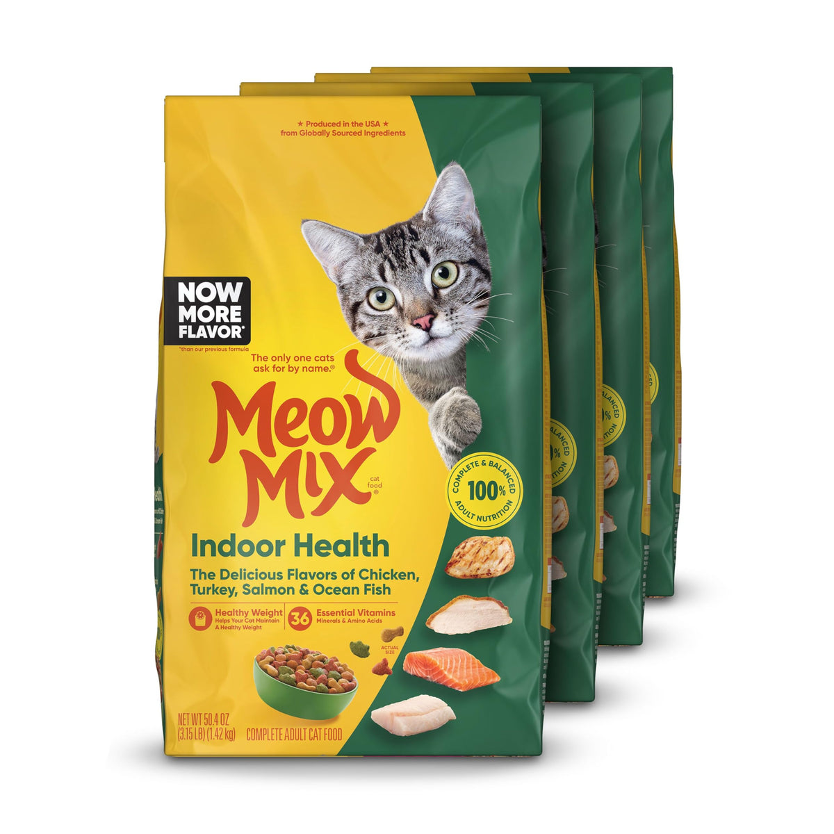 Meow Mix Indoor Health, sac 3,15 lb – pratique pour réapprovisionnement régulier.