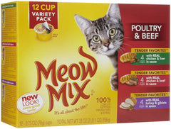 Meow Mix Market Select, ouverture facile, portions prêtes à servir.