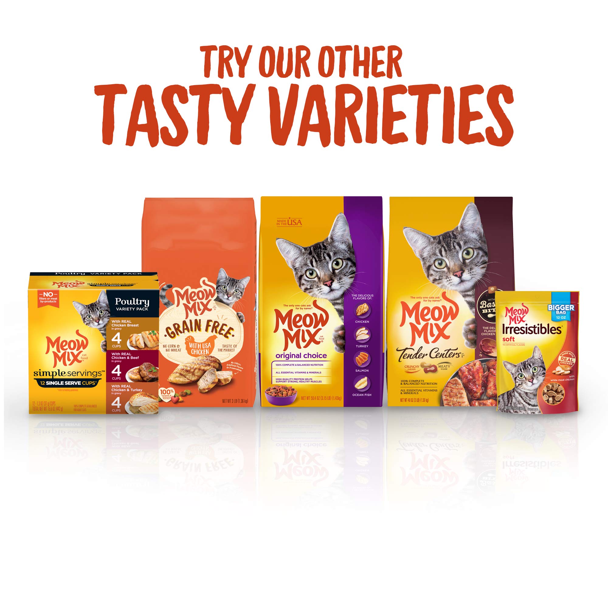 Meow Mix Original Choice, protéines élevées favorisent muscles forts.