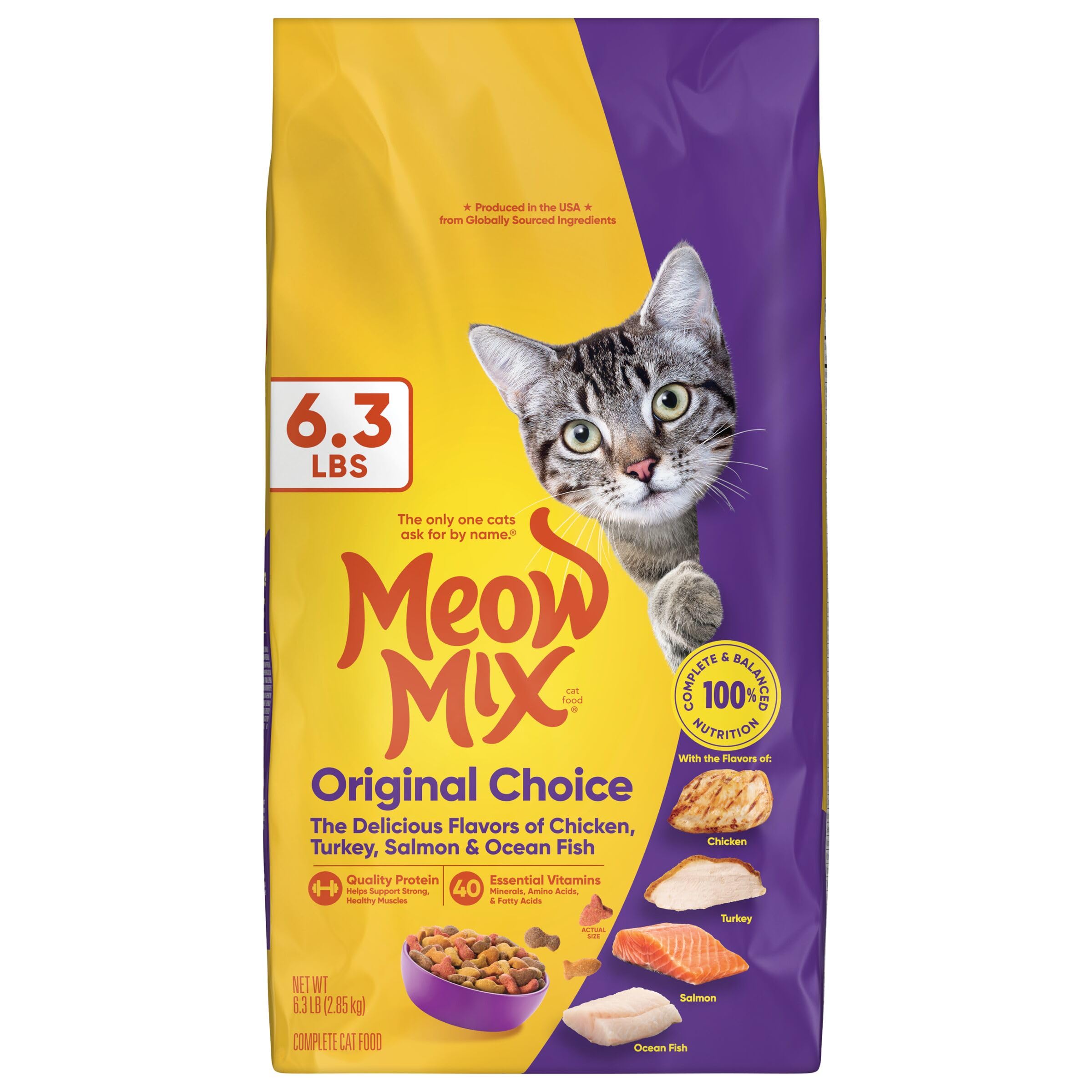 Dîner rapide avec Meow Mix Original Choice, repas pratique et savoureux pour chats.