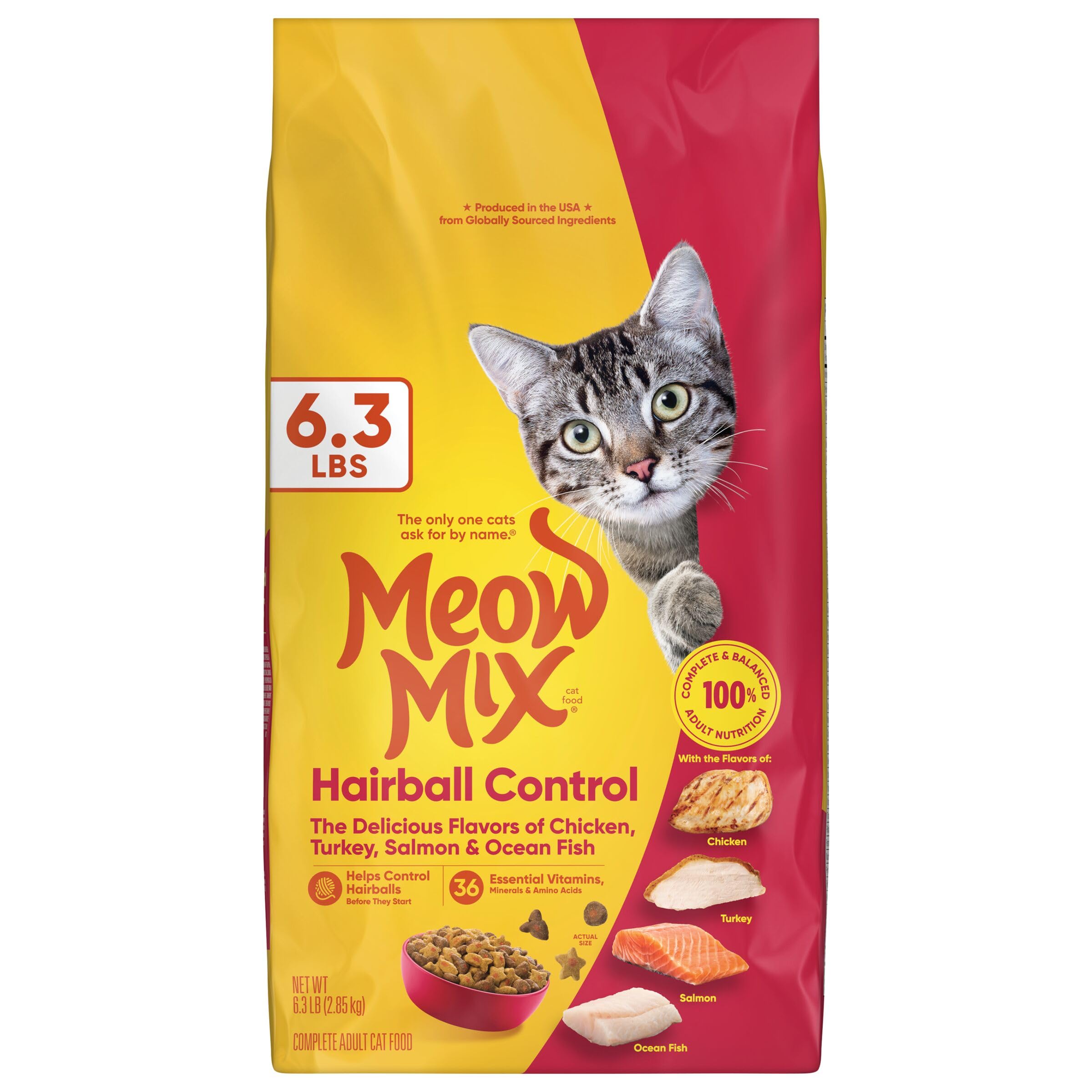 Meow Mix Sac 6-3 lb: emballage pratique et refermable.