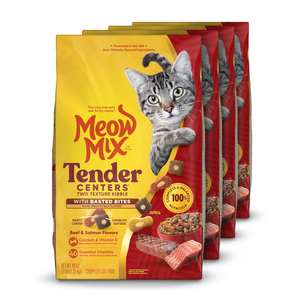 Meow Mix Centres Tendres Basted Bites: sac de 3 livres, emballage pratique.