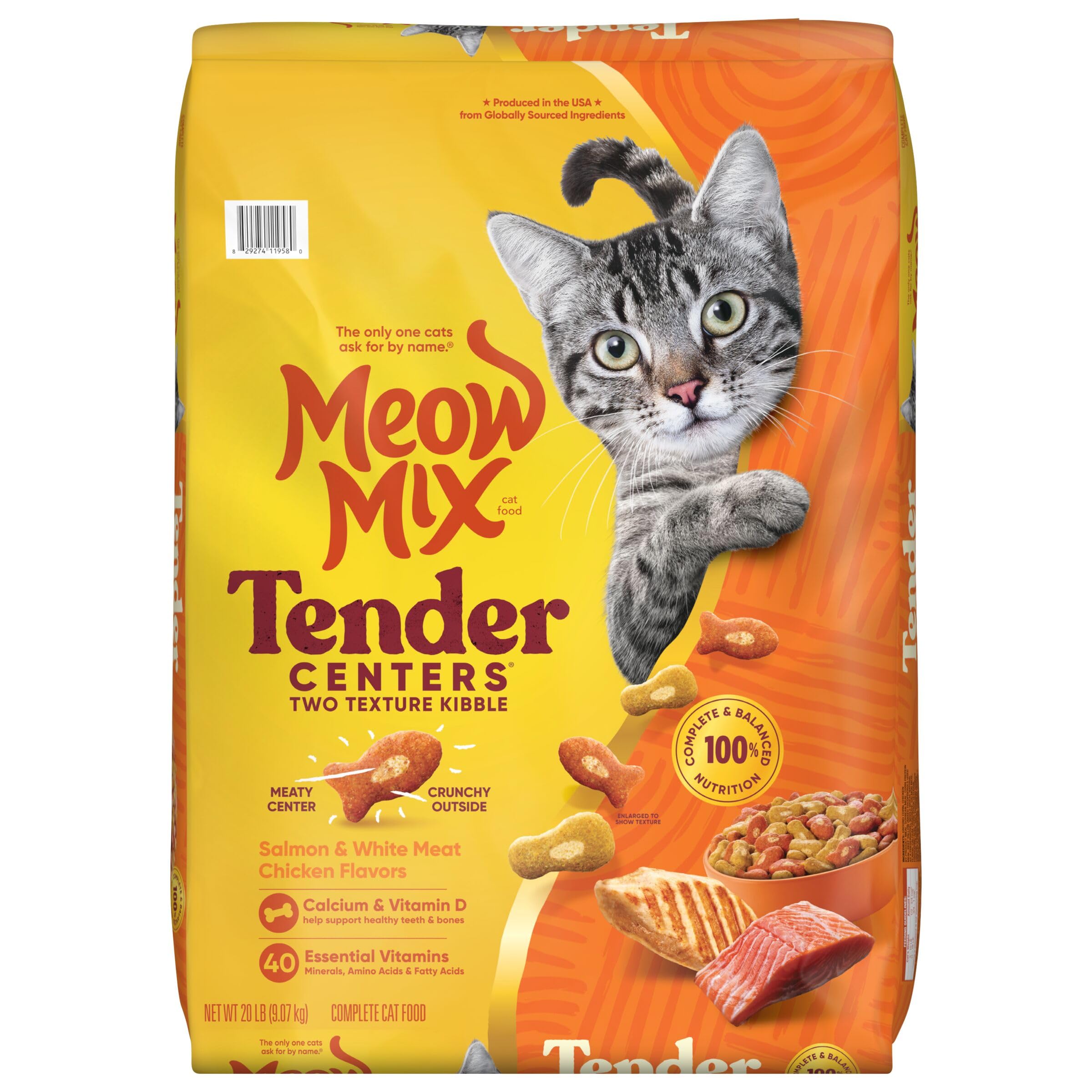 Meow Mix Tender Centers nouvel emballage, design frais et facile à ranger