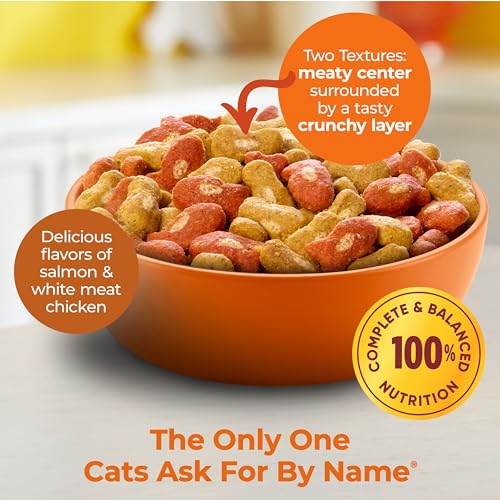 Meow Mix Tender Centers saumon, croquettes à texture double et goût riche pour chats