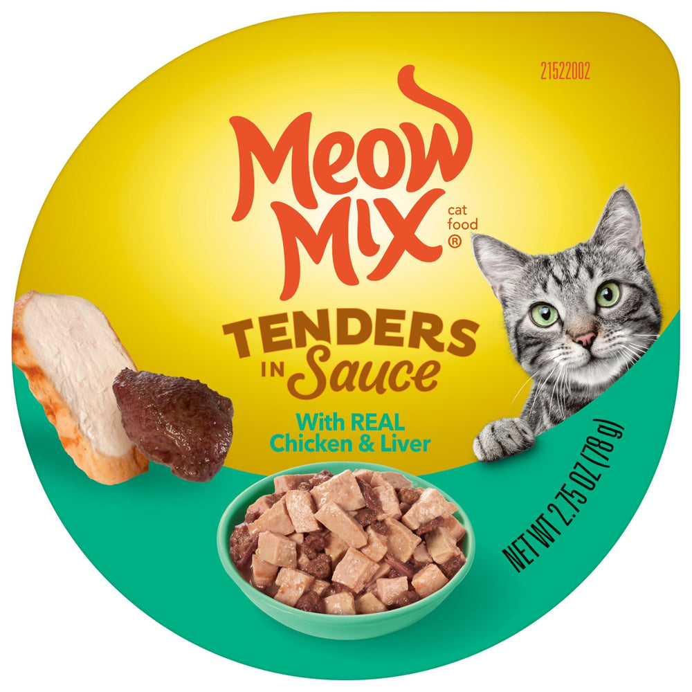 Coupe en sauce hermétique Meow Mix, garde la fraîcheur et les arômes.