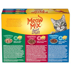 Coupe en sauce ouverte Meow Mix, service rapide et pratique.