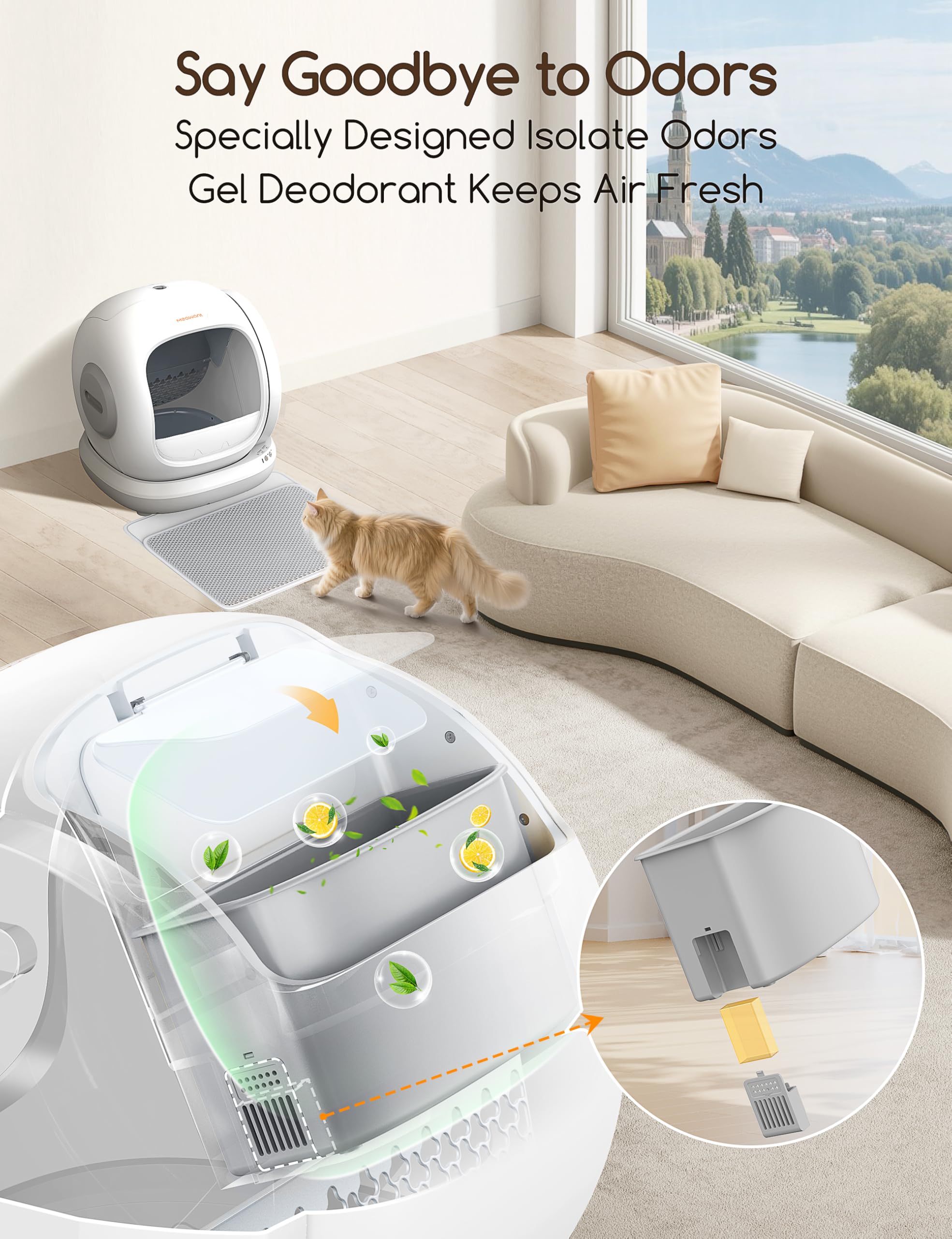 Meowant Desodorisant Litière LB02 – Emballage hermétique pour conservation prolongée.