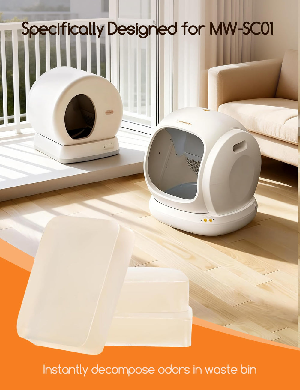 Meowant Desodorisant Litière – Mise en place facile dans le compartiment.