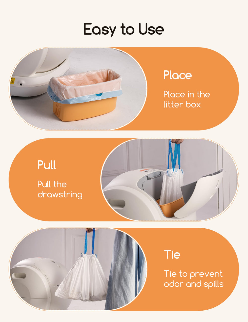 Meowant liner trois rouleaux – solution pratique et économique.