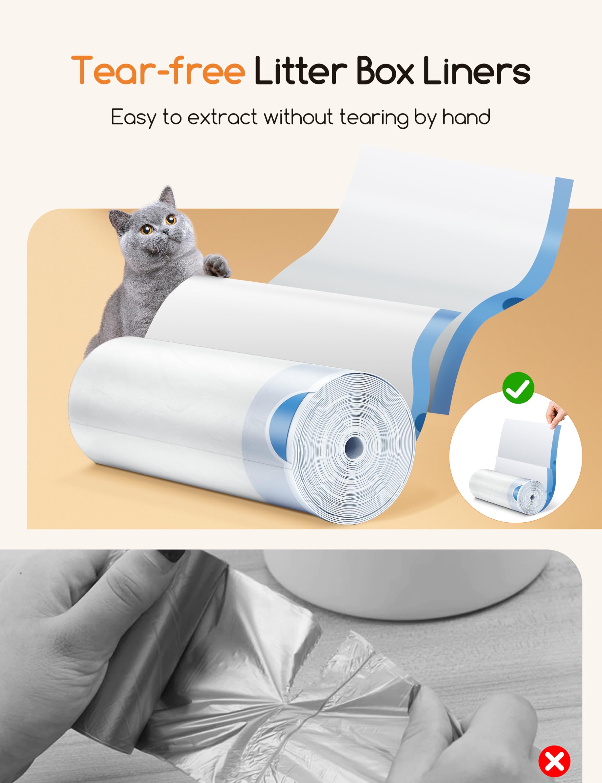 Meowant liner en matière ultra épaisse – résistance jusqu’à 10 kg.