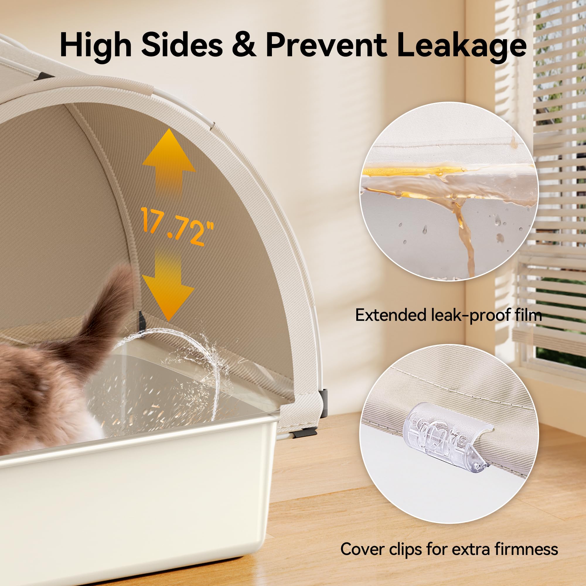 Meowant système anti fuite protège le sol et la litière
