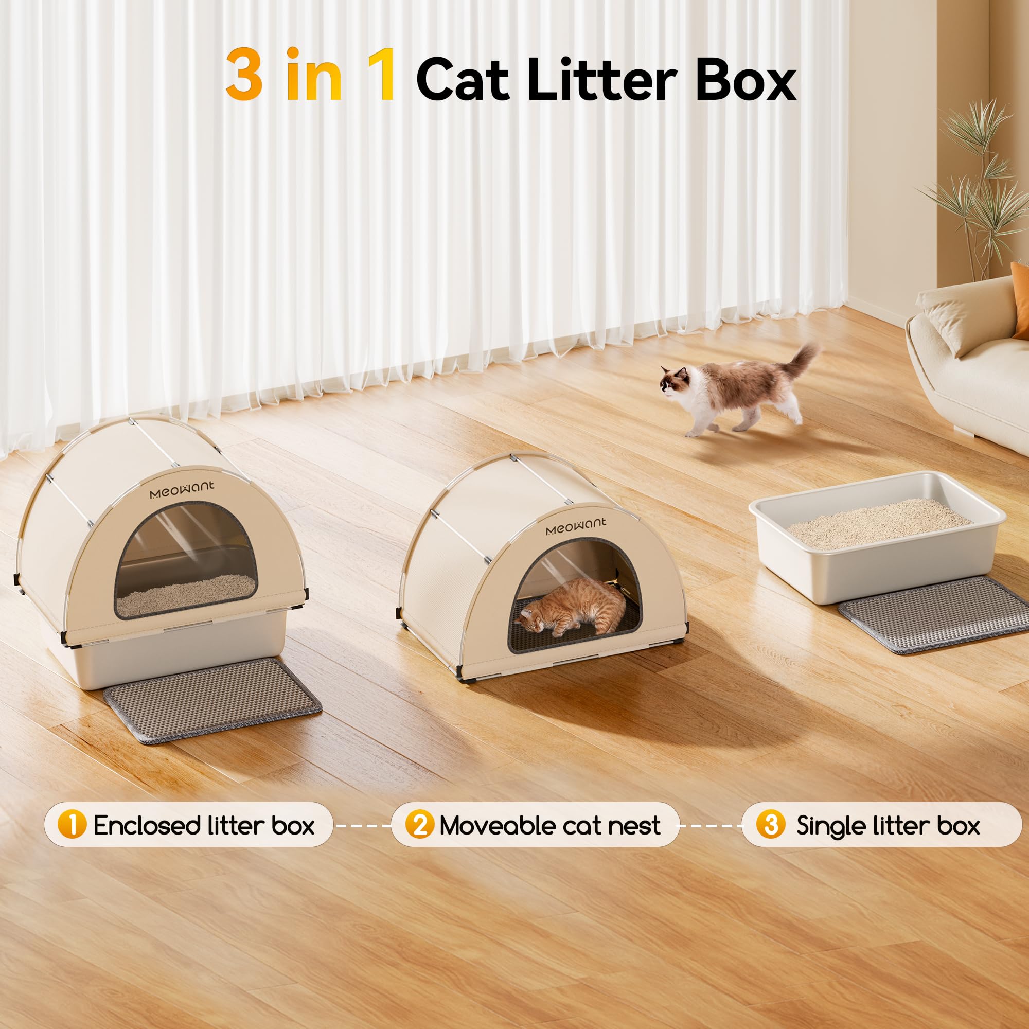 Meowant tapis litière capture les saletés et réduit les nettoyages
