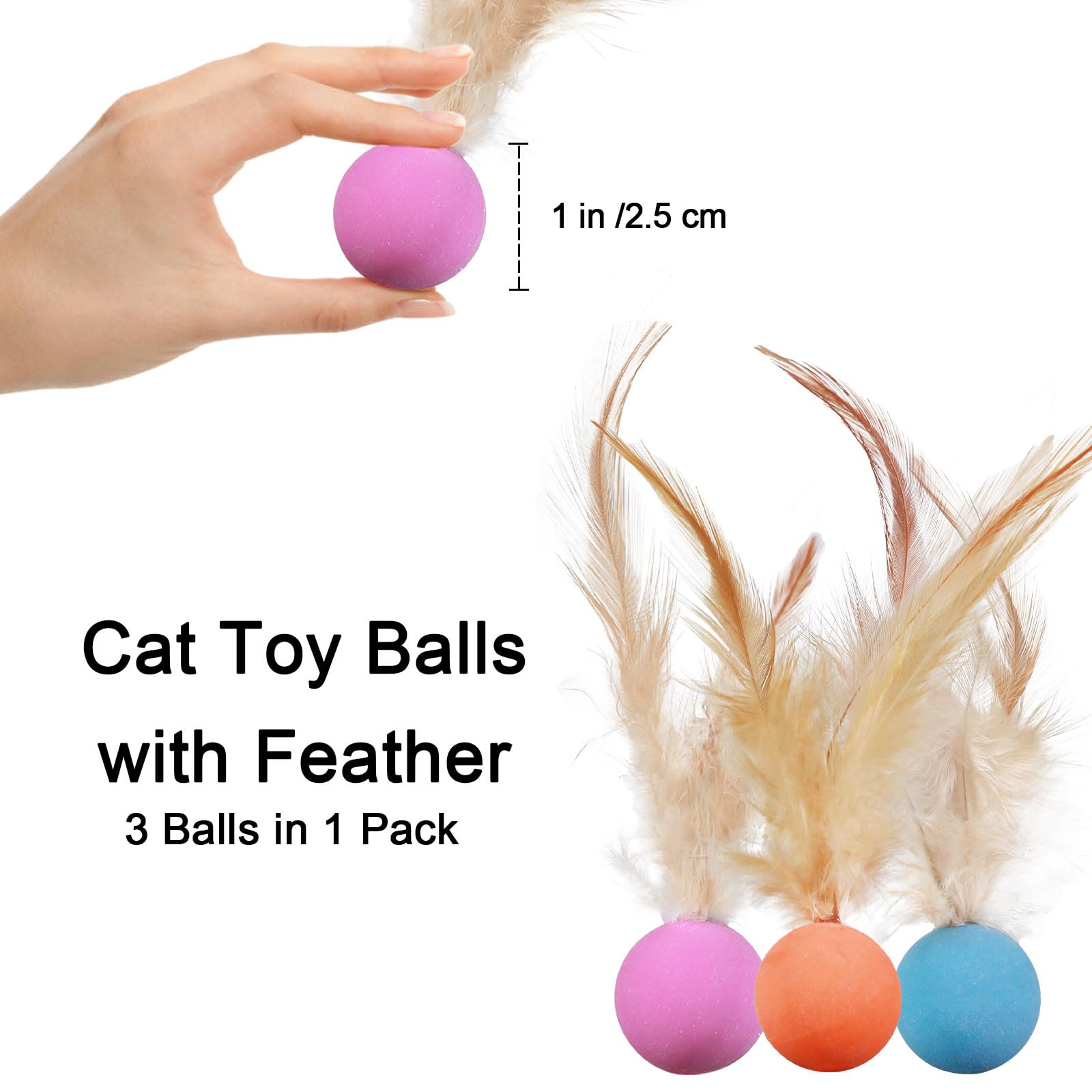 MeowAroma: emballage pratique avec trois balles interactives.