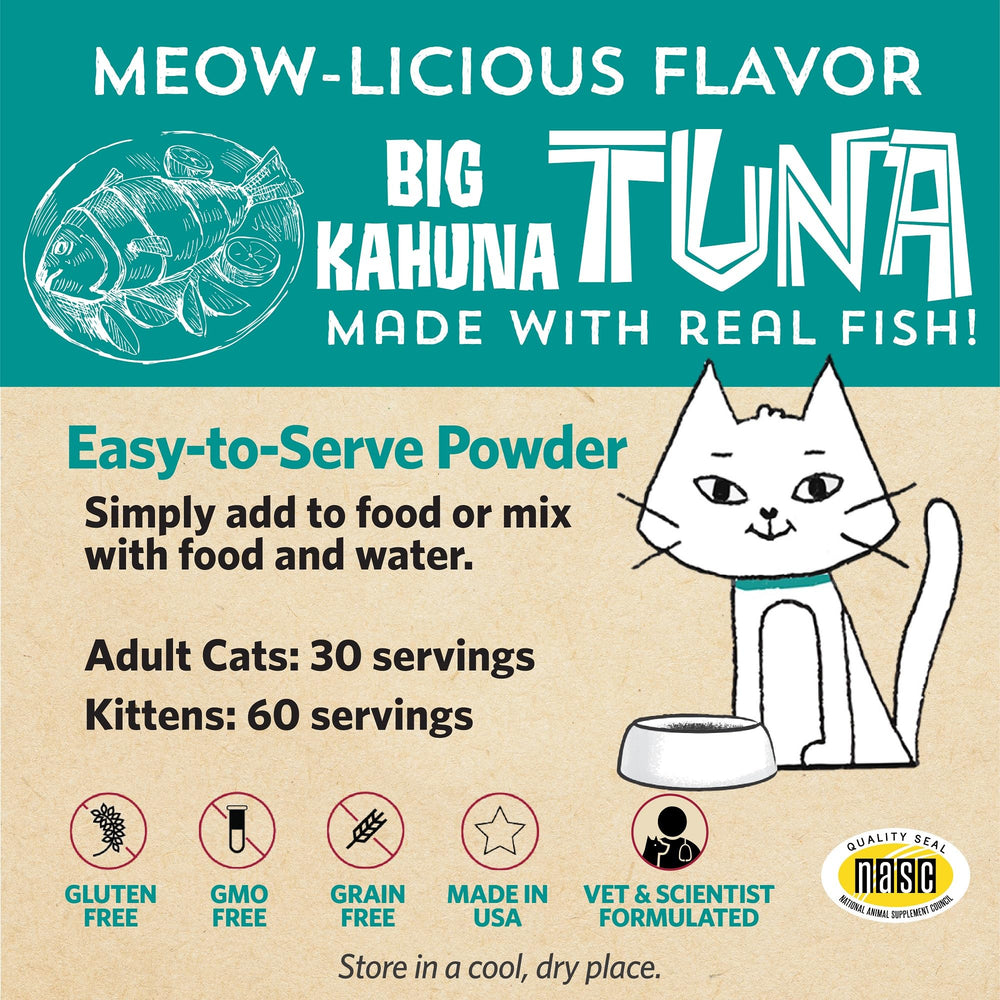Poudre probiotiques Meowbiotics Good Guts mélangée aux aliments du chat