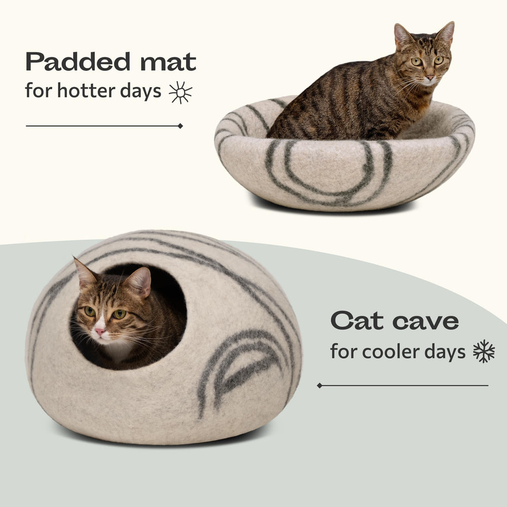 MEOWFIA abri-chat – côté gauche, couleur naturelle cache poils.