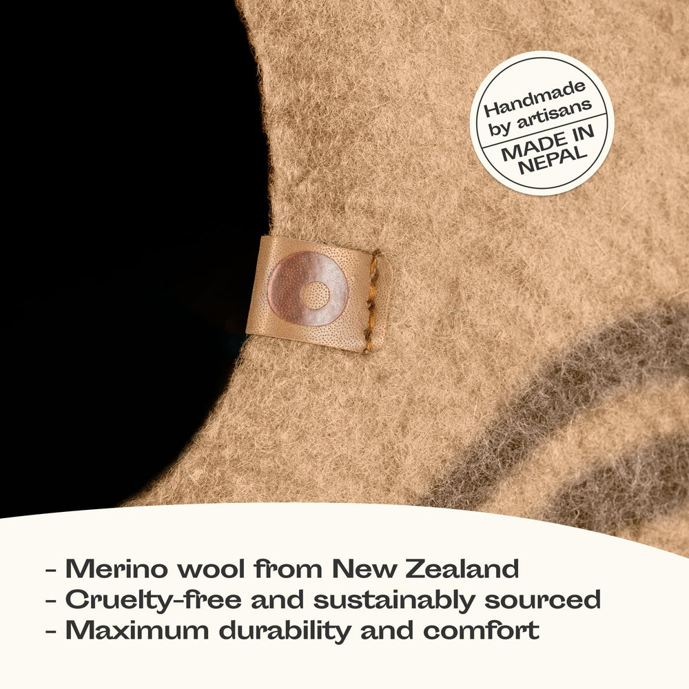 MEOWFIA Berceau-chat laine merino beige moyen: endroit sûr pour se blottir.