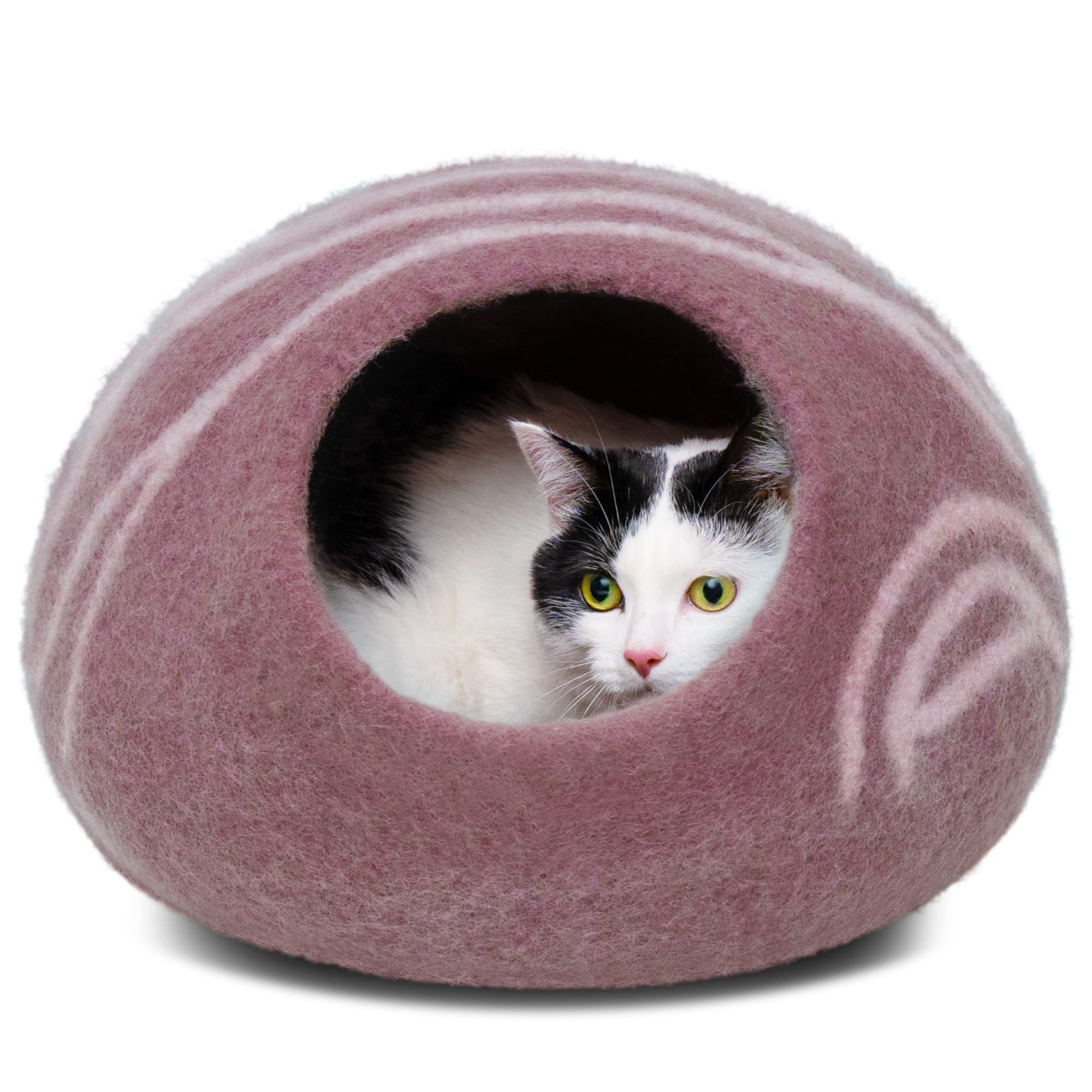 MEOWFIA cabane chat merinos or rose moyen, refuge doux pour le repos