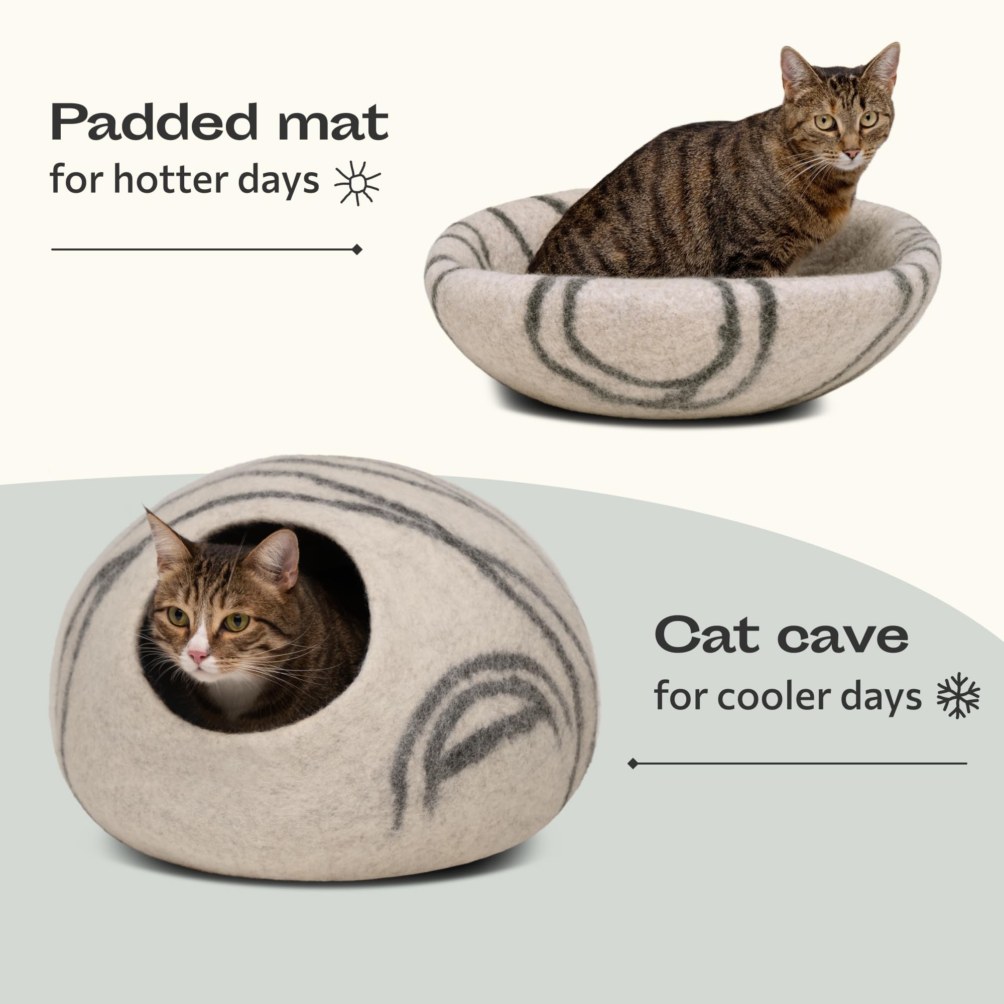 MEOWFIA Cat Cave gris clair intégrée harmonieusement dans le salon.