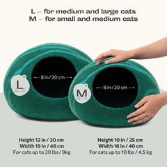 MEOWFIA Cave-chat, vue arrière, apparence discrète et chaleur naturelle.