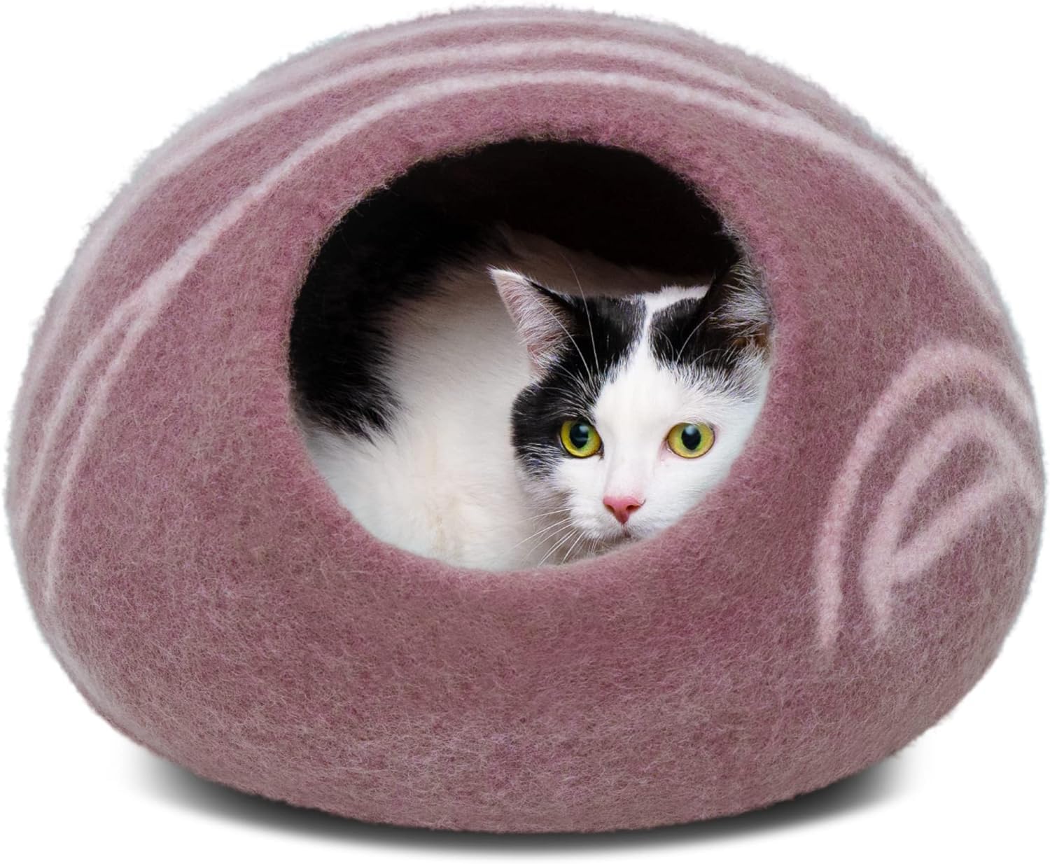 MEOWFIA caverne-chat merino dore rose interieur espace douillet pour se cacher.