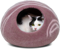MEOWFIA caverne-chat merino dore rose interieur espace douillet pour se cacher.