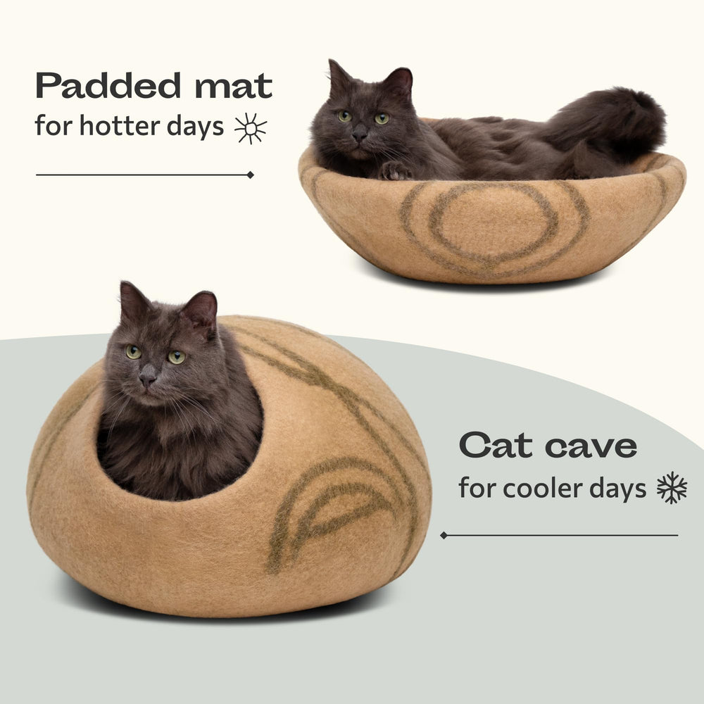 MEOWFIA Detail-texture-laine-merino-beige: texture naturelle douce pour le confort.