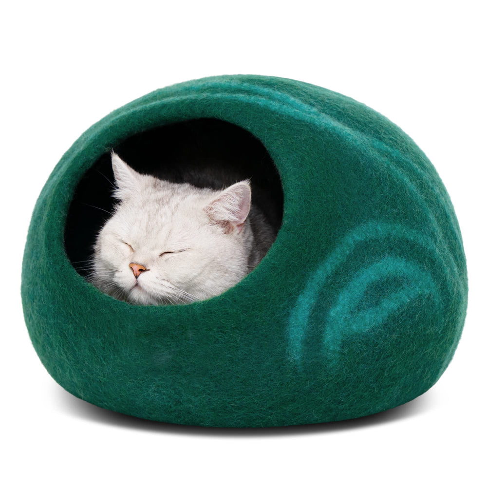 MEOWFIA Grotte pour chat Émeraude Grande: cocon douillet pour repos paisible.