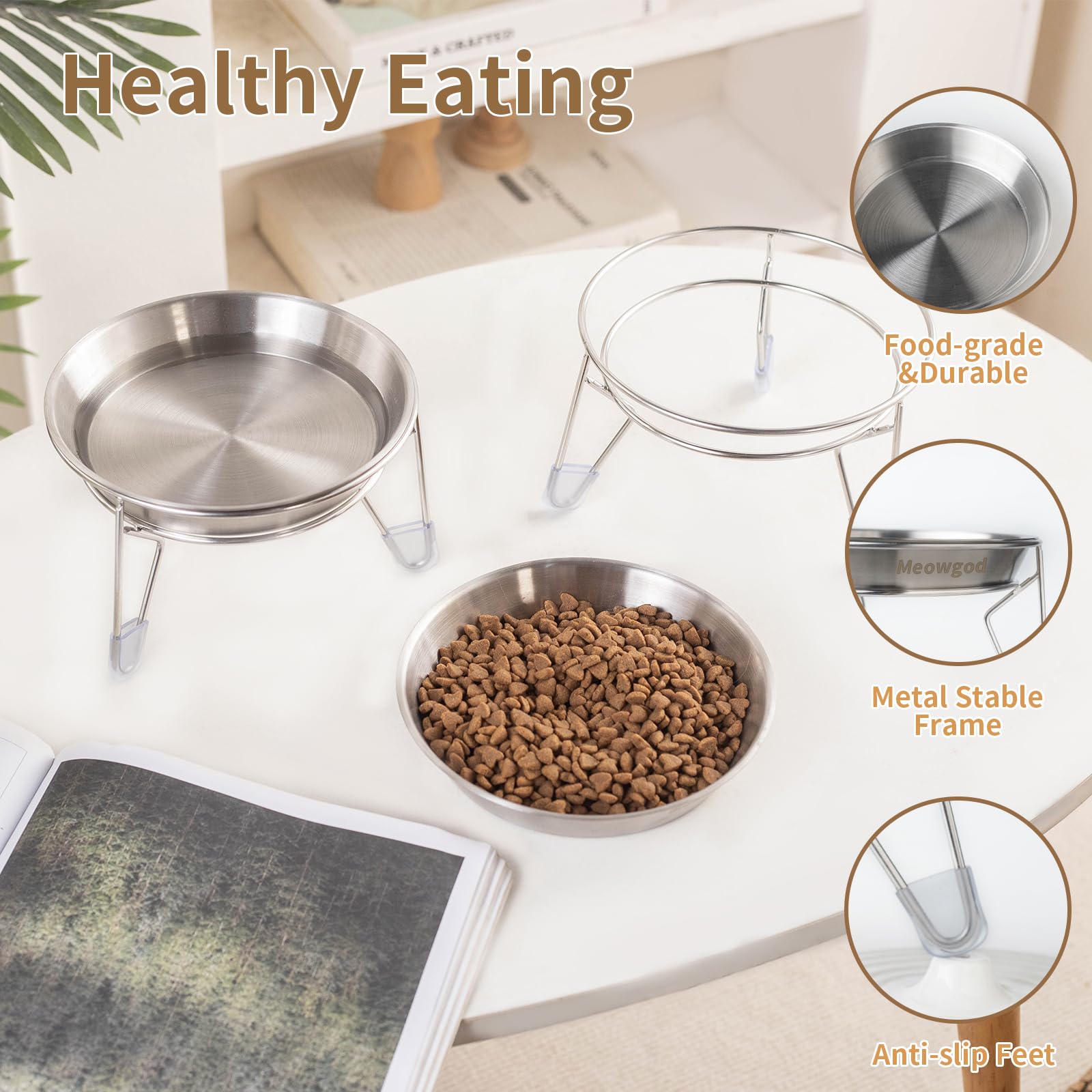 Meowgod base silicone anti-glisse empêche le bol de bouger