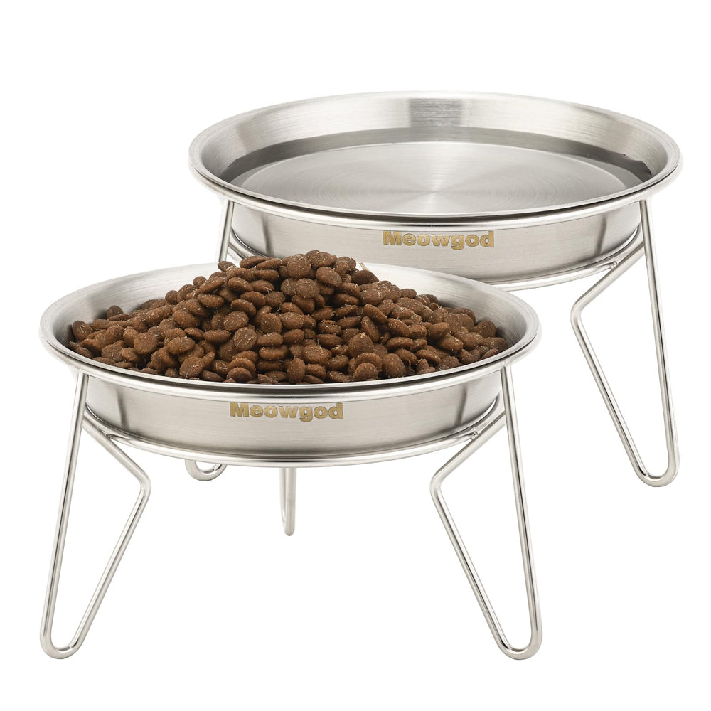 Meowgod bol-chat élevé, 6,7 po, confort moustaches lors du repas