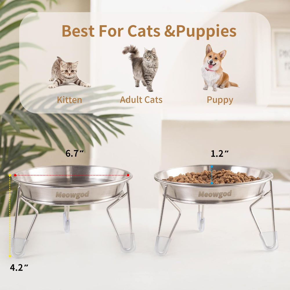 Meowgod ensemble deux bols surélevés pour intérieur chats et petits chiens