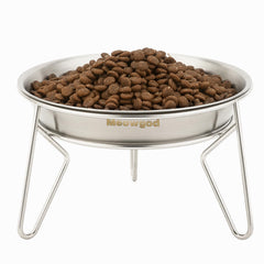 Meowgod gamelle surélevée en inox, grande capacité pour chats et petits chiens.
