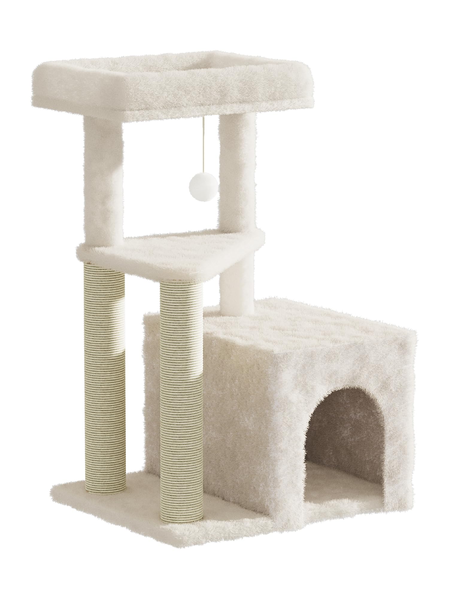 MeowHomm arbre à chat 33 pouces – structure stable pour chats actifs et grands.