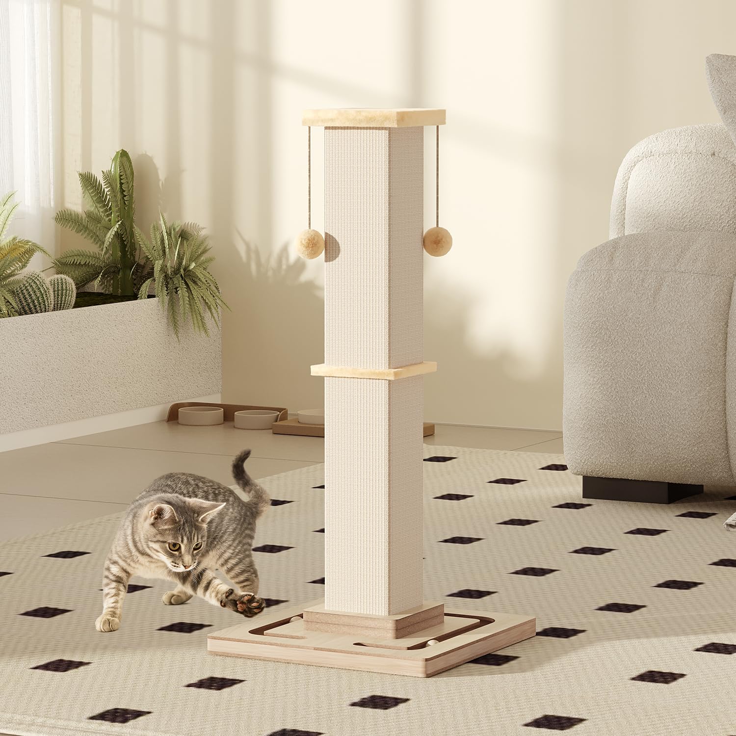 Corde sisal naturelle MeowHomm, surface de griffage attrayante pour les chats.
