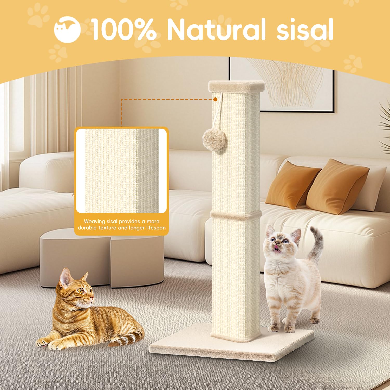 MeowHomm griffoir ball chat moyen grand, stimulation naturelle