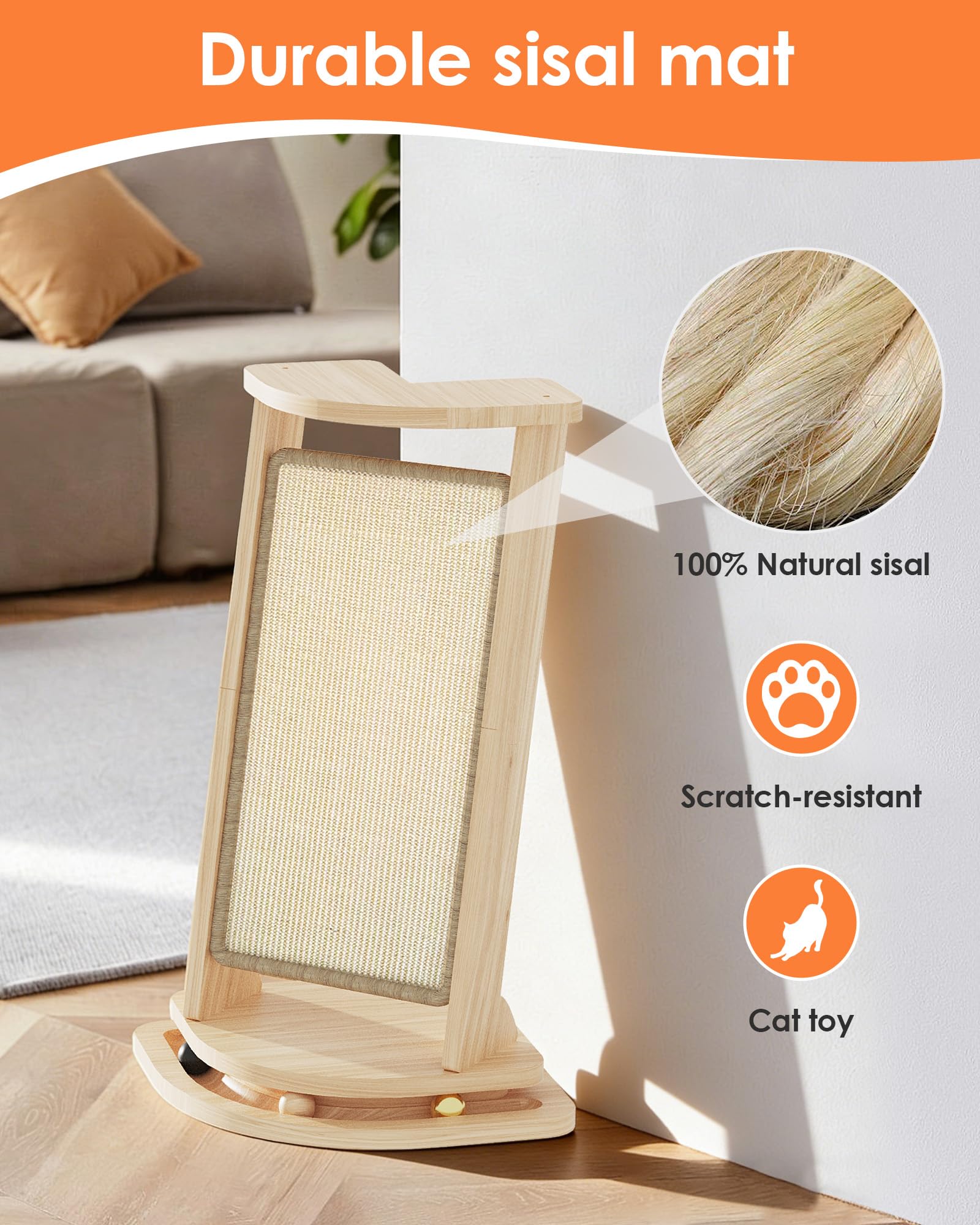 MeowHomm tampon-sisal-remplaçable pour un grattage durable.
