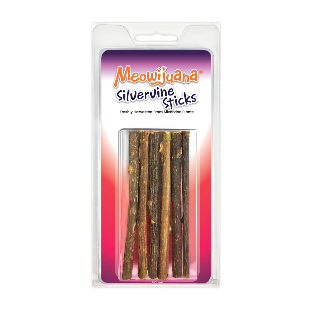 Meowijuana Silvervine bâtons 4 pouces prêts à mâcher et à s’amuser