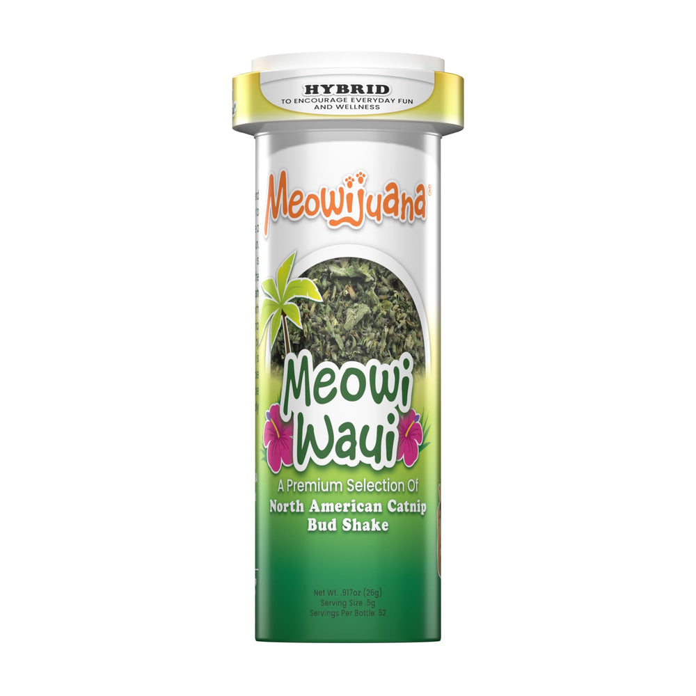 Meowijuana Meowi-Waui: bouteille d'herbe à chat puissante et stimulante.