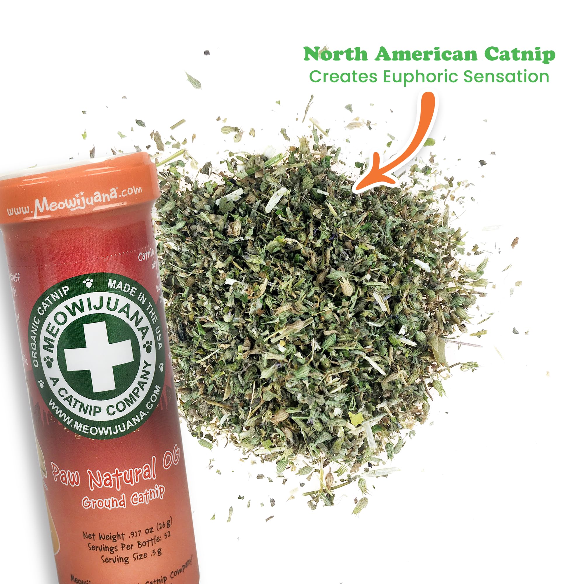 Meowijuana Paw Natural OG Catnip: arôme naturel pour détente et éveil.