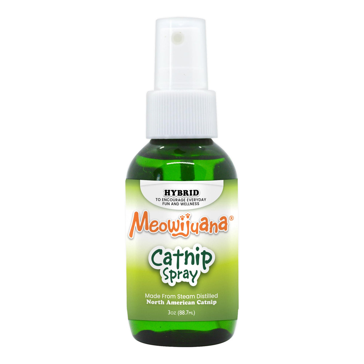 Meowijuana vaporisateur herbe-chat sur bouteille 3oz pour stimuler le jeu.