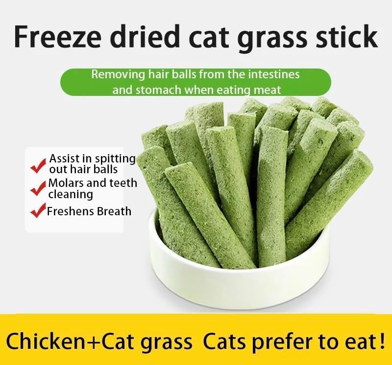 Meowly – Bâtons d’herbe pour chat – Prêt à servir: greens frais et pratiques à offrir au quotidien.