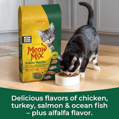 Meow Mix Indoor Health nutrition-complete-equilibree, offre une alimentation complète et équilibrée.