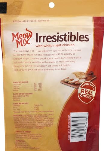 Meow Mix friandises chat texture douce, idéal pour récompenser.