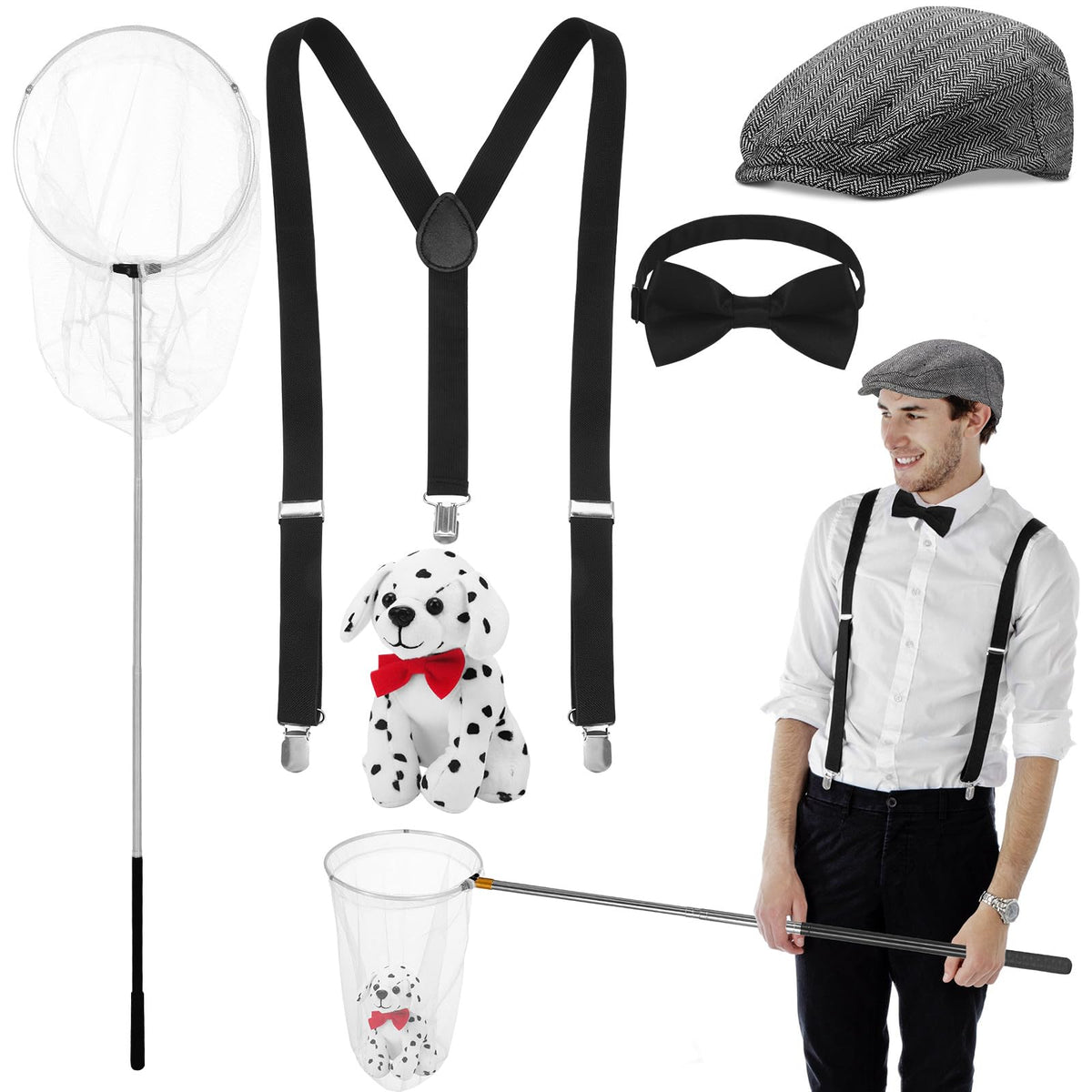 Chapeau agent de contrôle Dalmatien Mepase pour Halloween, look authentique.