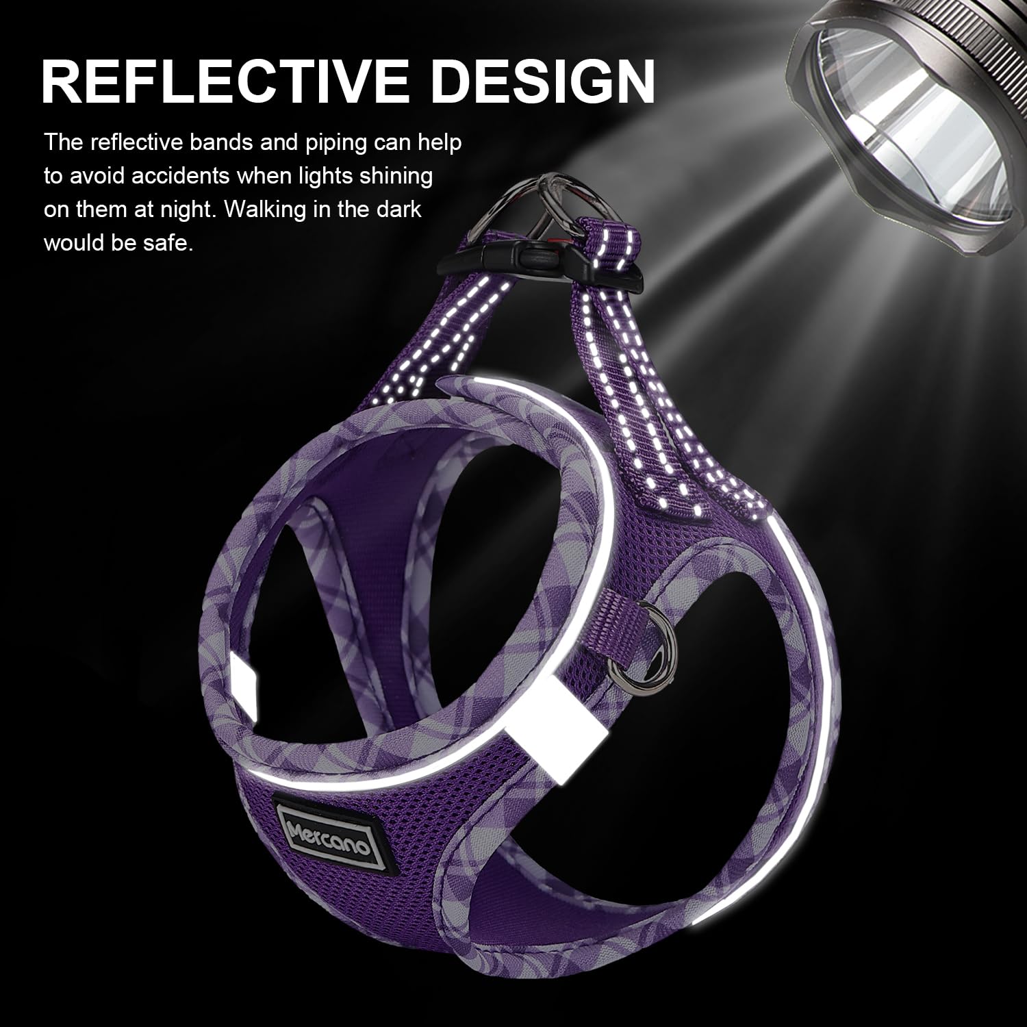 Guide balade Mercano, design pratique pour sorties quotidiennes violet.