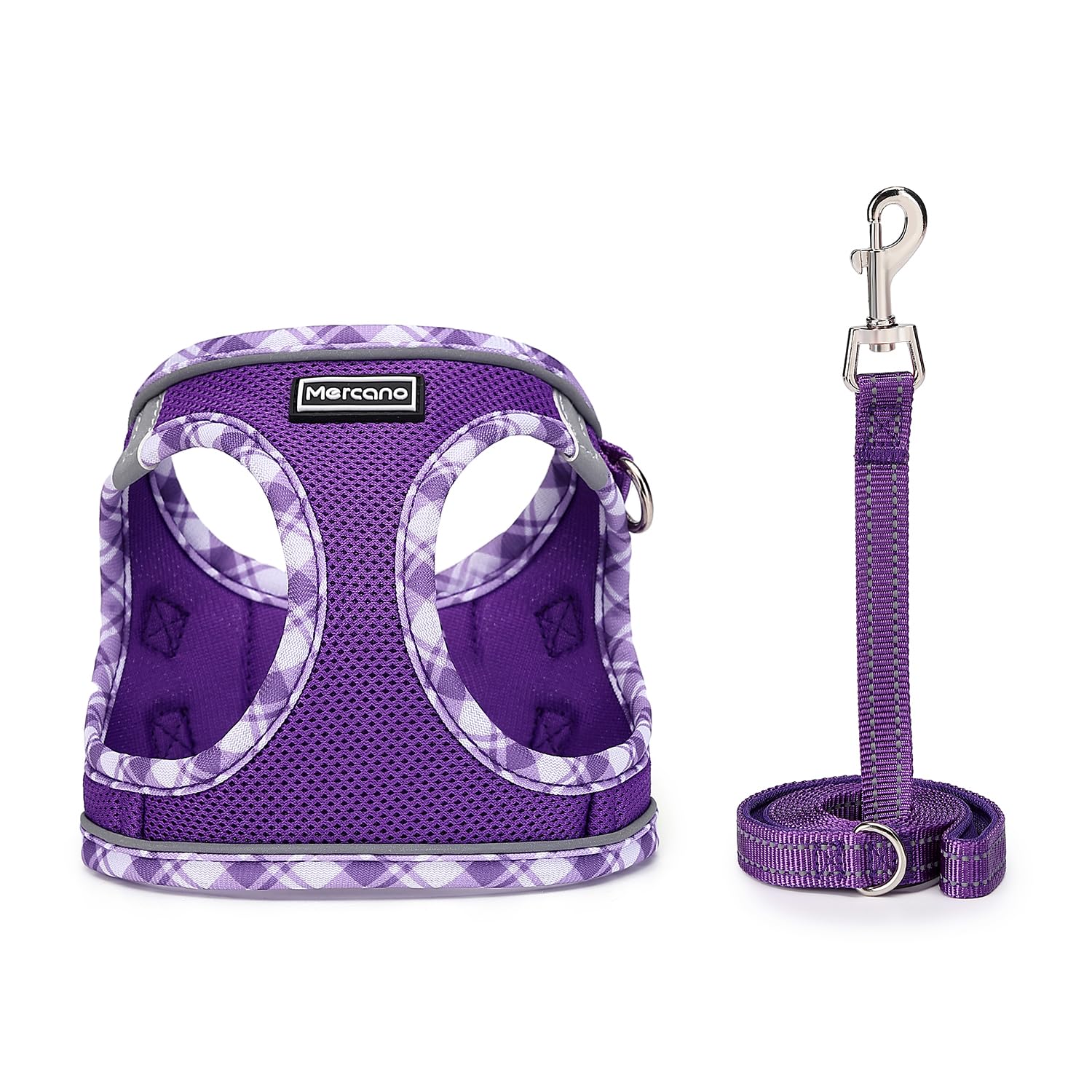 Laisse Mercano de 140 cm pour balades pratiques, couleur violet.
