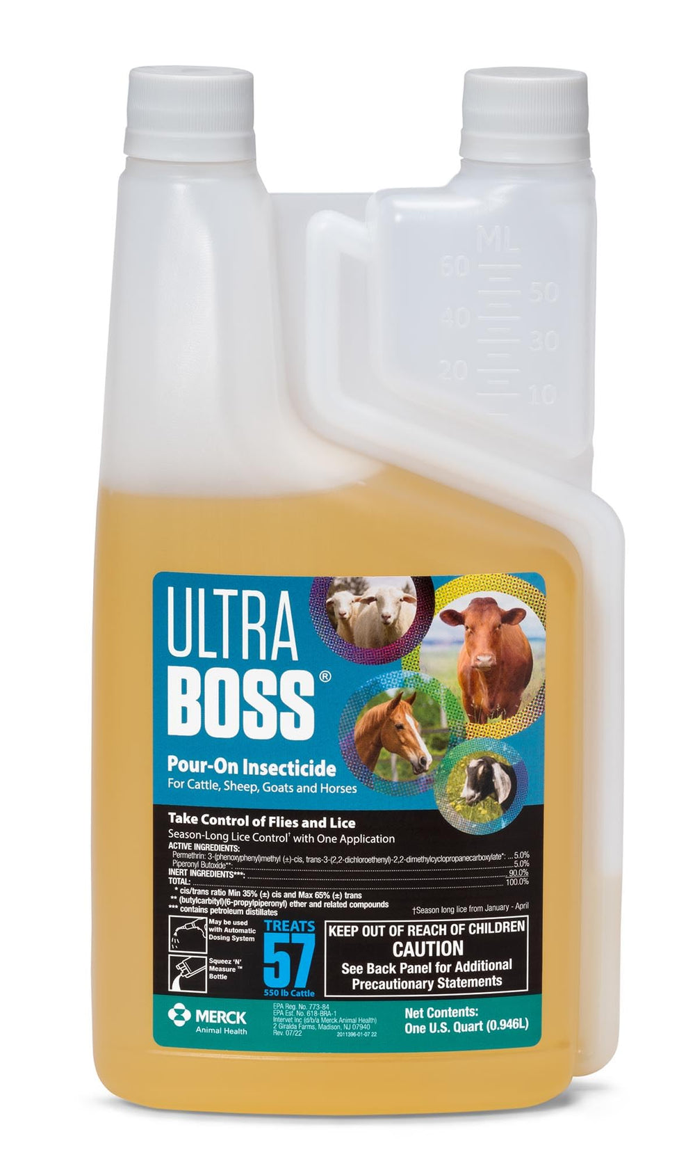 Merck Animal Health Ultra Boss Pour On sur bouteille, facilité d’application et confort du cheval