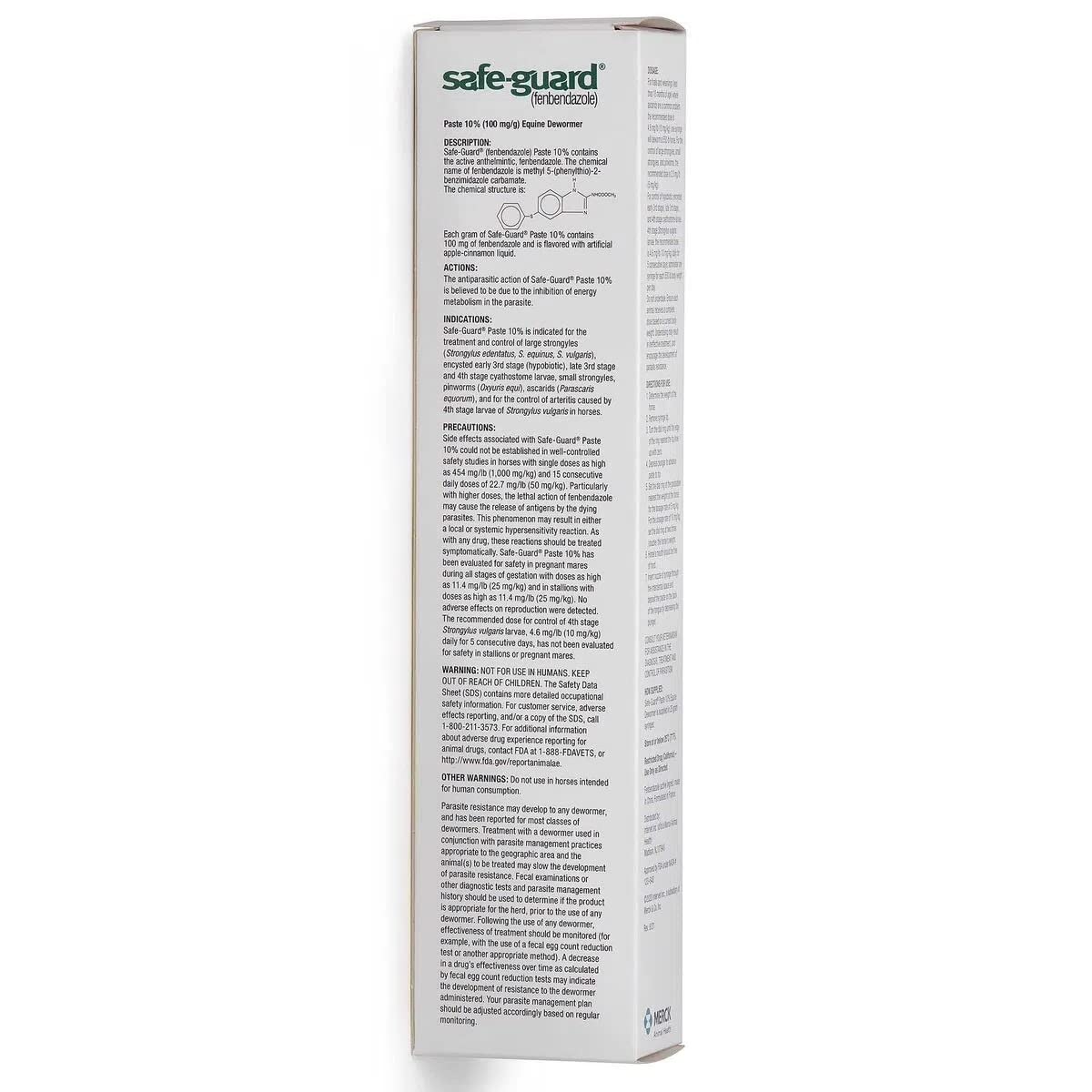 Merck Animal Safe Guard pâte équine application facile dans la bouche du cheval.