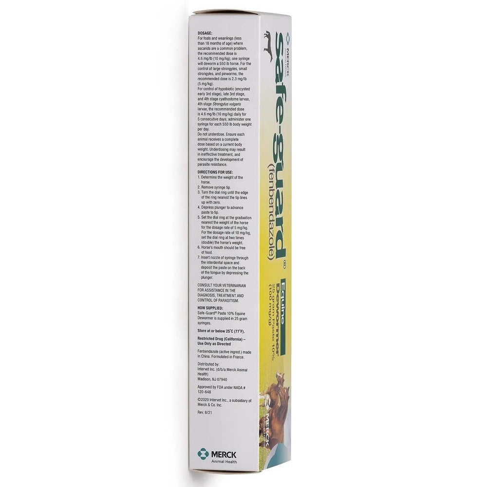 Merck Animal Safe Guard dosage adapte jusqu a 1100 lb.